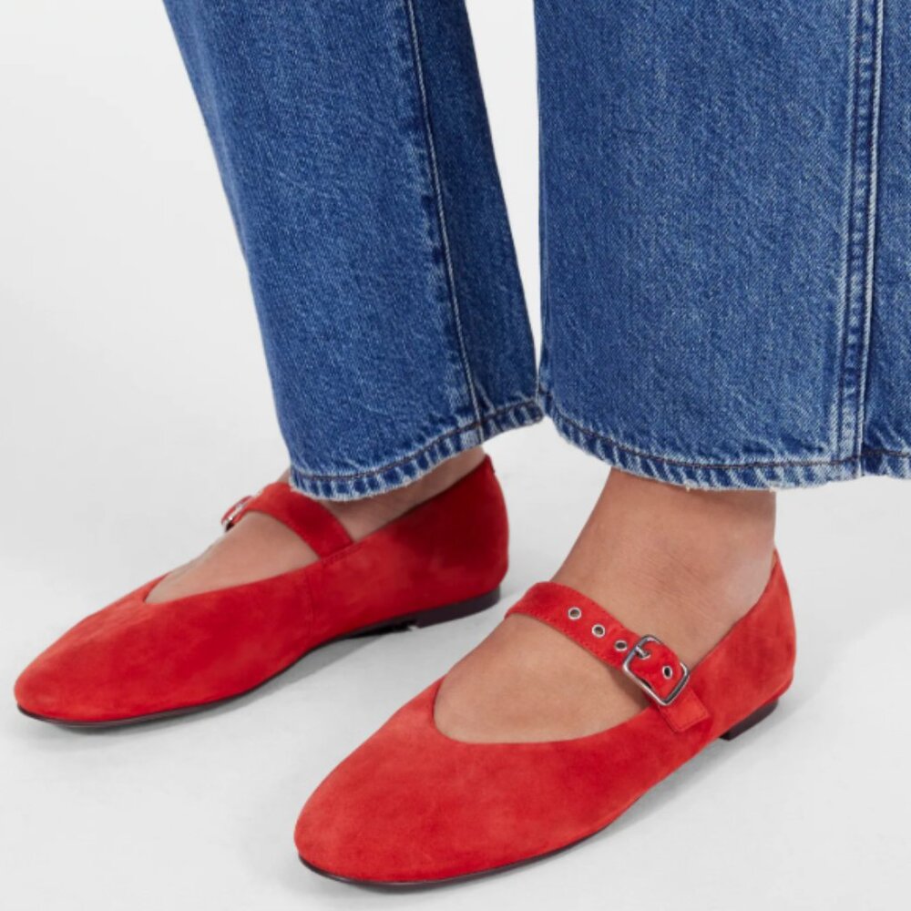 Madewell The Remy Mary Jane Flat - Bandana Red